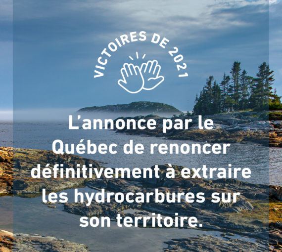 Québec annonce renoncer définitivement à l’extraction des hydrocarbures sur son territoire.