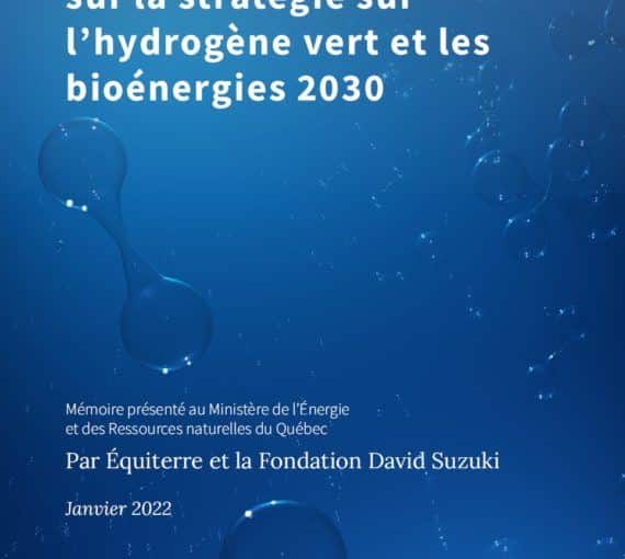 Mémoire-Équiterre-Fondation-David-Suzuki- Stratégie-sur-l'hydrogène-vert-bioénergies-2030
