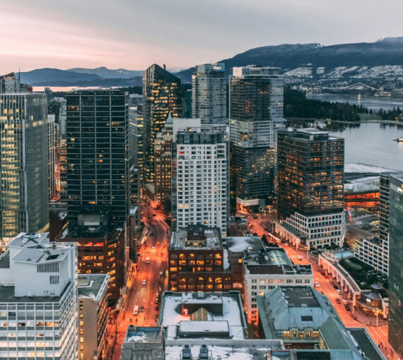 Vue aérienne du centre-ville de Vancouver