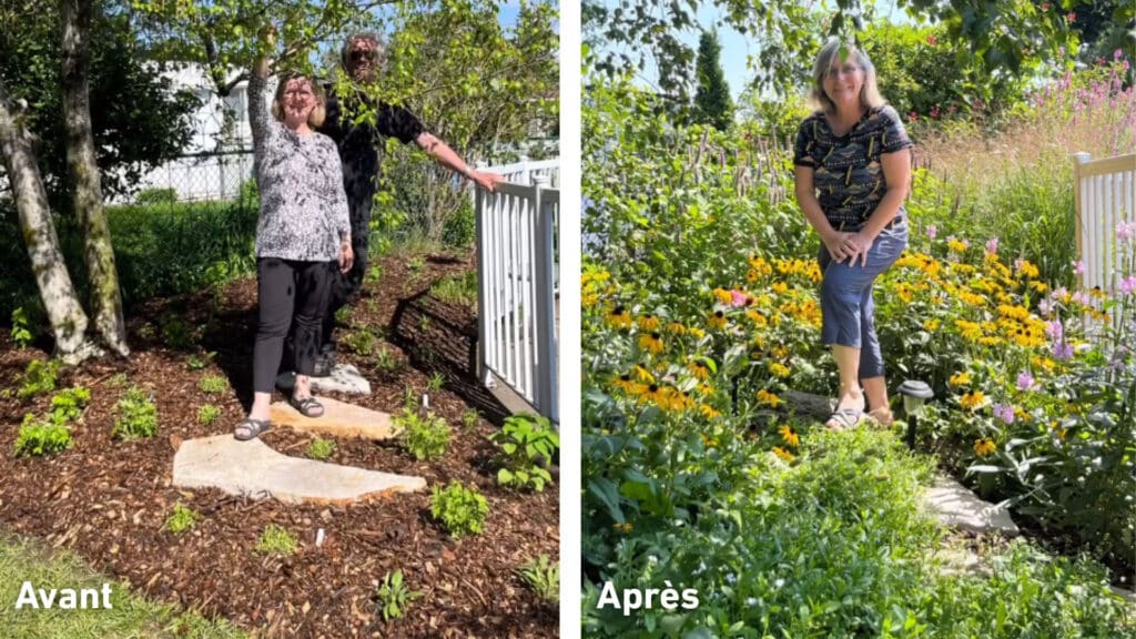 Aménagement paysager qui a été réalisé en trois mois par Embranchement.